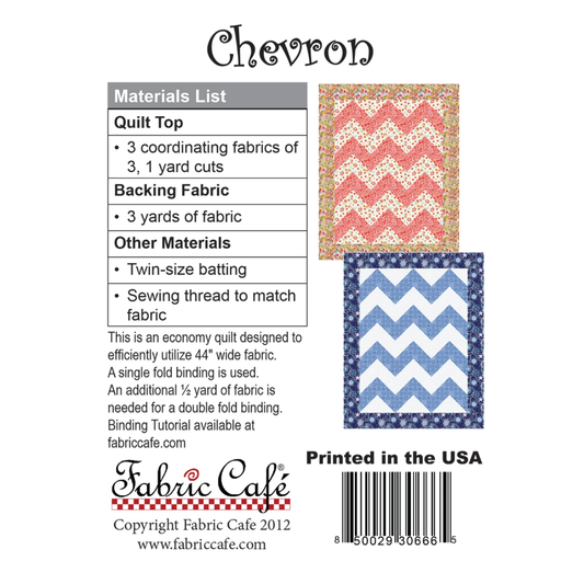 Fabric Cafe ~ Chevron Quilt Pattern