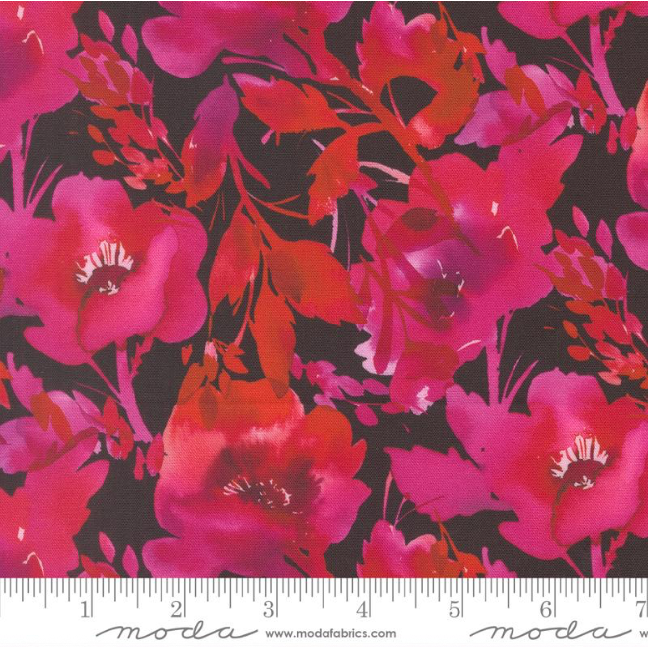 Radiant ~ Poppies ~ 21840 13 Midnight ~ One Yard
