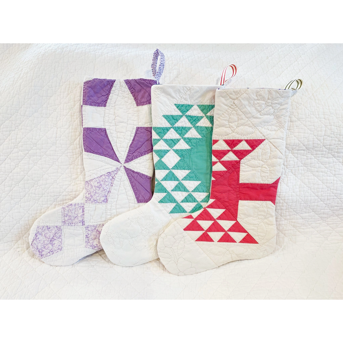 Dellwood Designs | Vintage Quilt Christmas Stocking