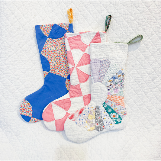 Dellwood Designs | Vintage Quilt Christmas Stocking