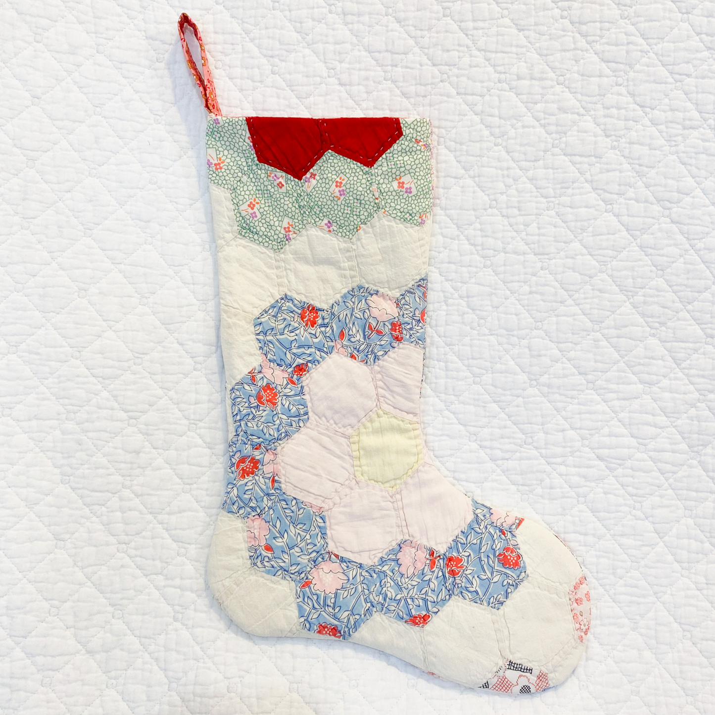 Dellwood Designs | Vintage Quilt Christmas Stocking