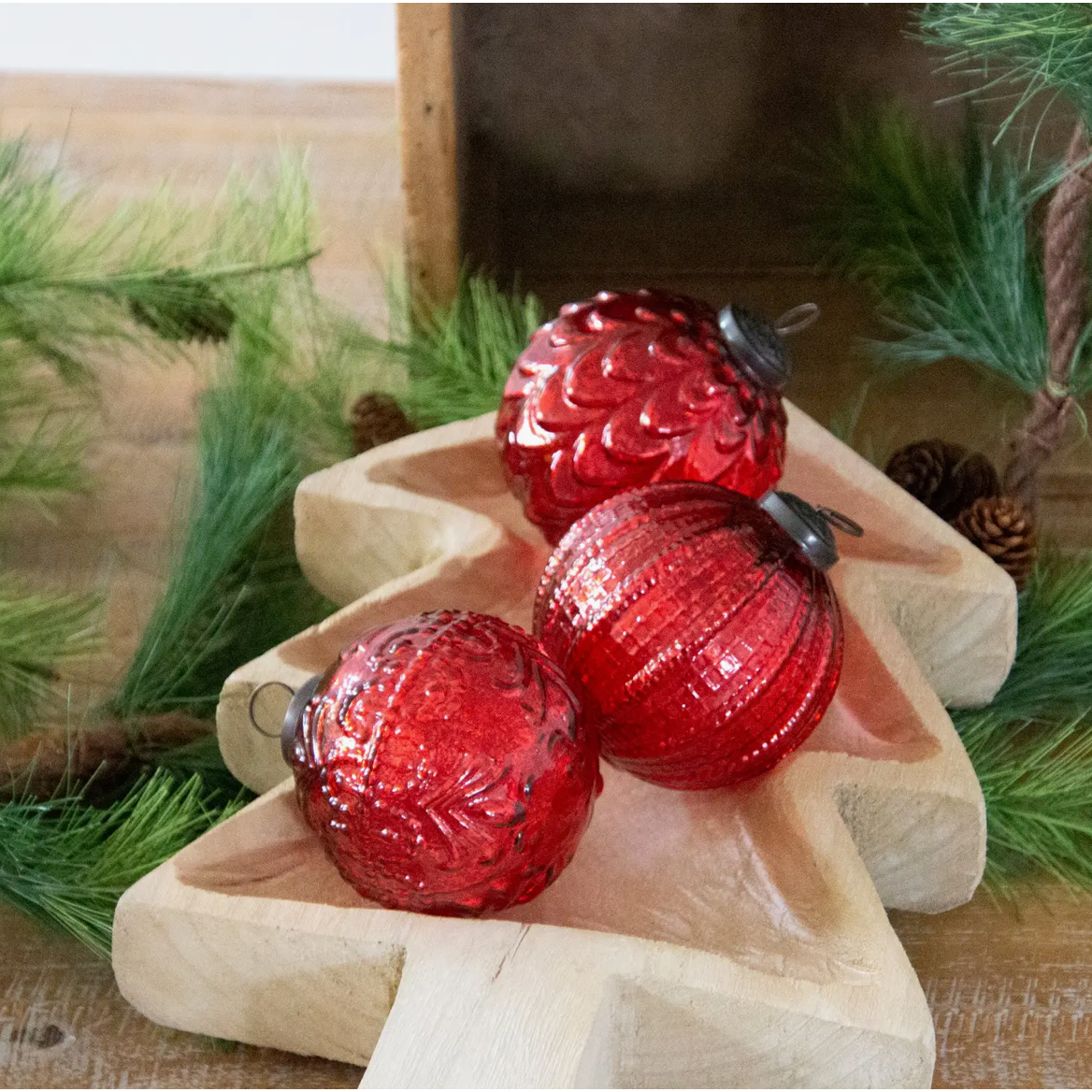 Red Mercury Glass Ornament