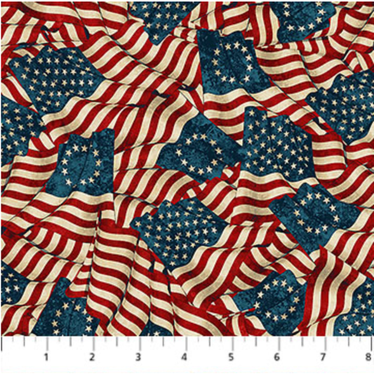 America 250 ~ Flags ~ 28371 12 Beige Multi