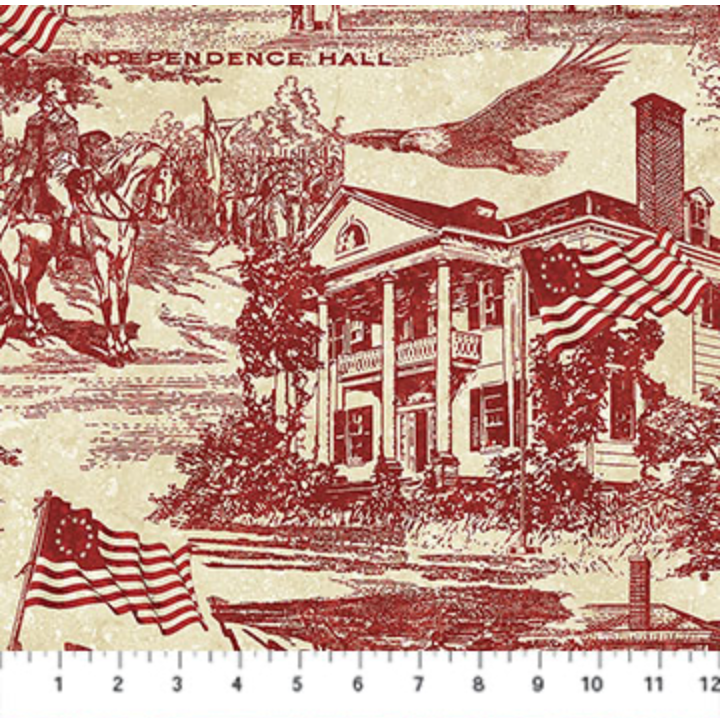 America 250 ~ Toile ~ 28372 24 Red-Beige