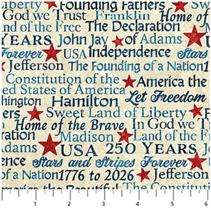 America 250 ~ Words ~ 28373 12 Beige Multi