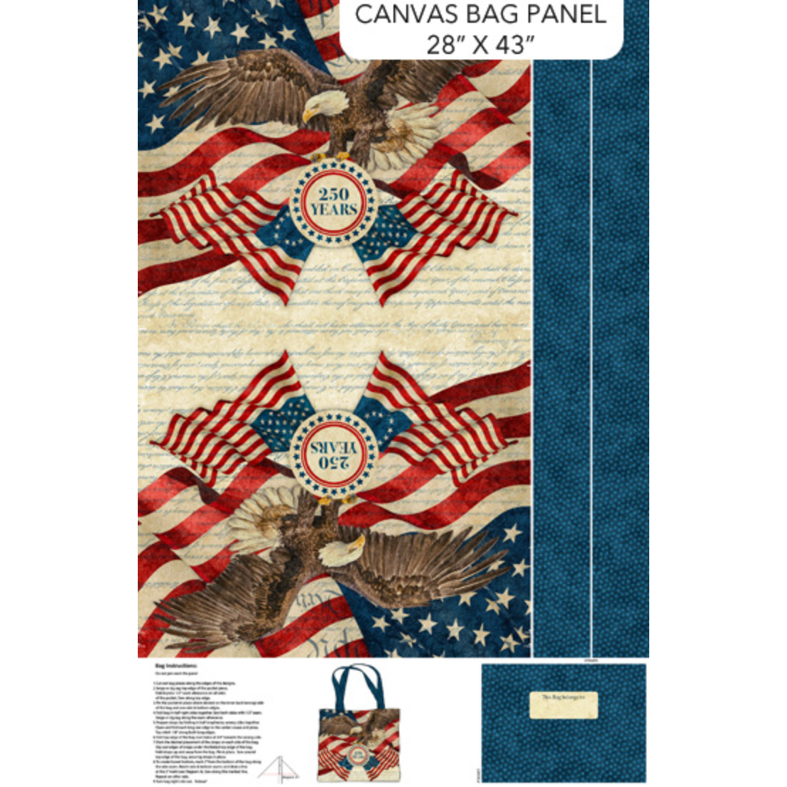 America 250 ~ Bag Panel ~ C28376 12 Beige Multi