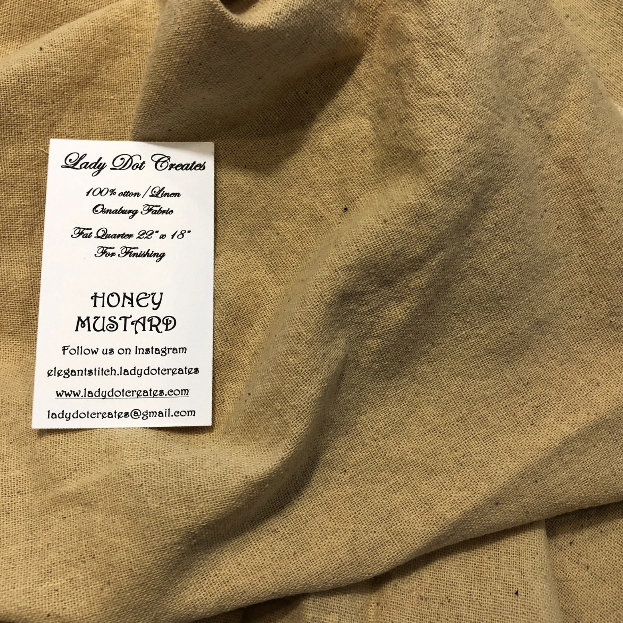 Lady Dot Creates | Hand-Dyed Osnaburg - Honey Mustard