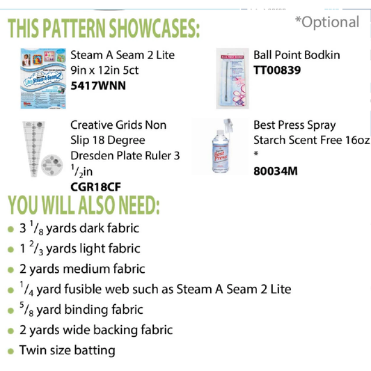 ﻿Cut Loose Press ~ Dynamic Dresden Quilt Pattern