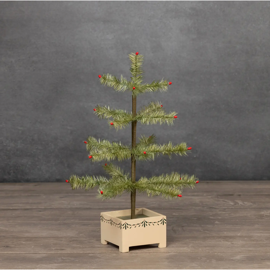 18" Green Feather Tree