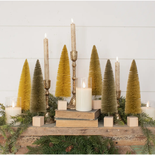 12" Mustard Hues Bottle Brush Tree