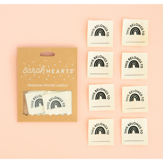 Sarah Hearts ~ This Belongs To Kids School Organic Cotton Label