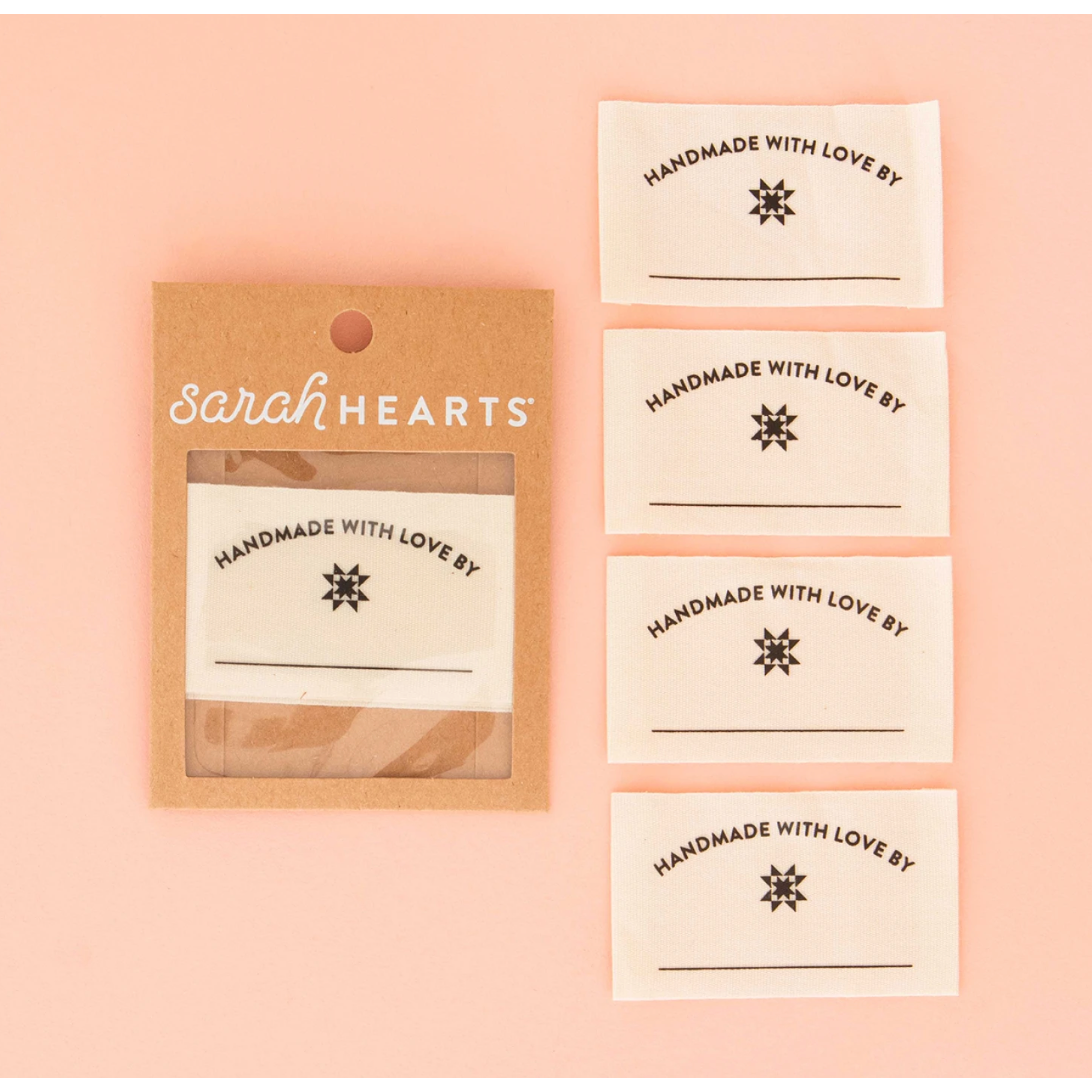 Sarah Hearts ~ Handmade with Love Organic Cotton Write-In Labels