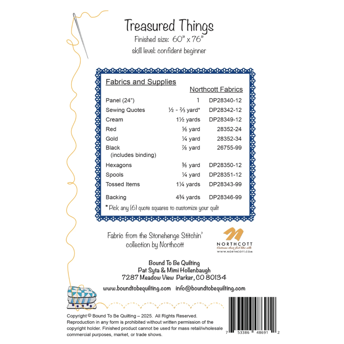 Bound to be Quilting ~ Treasured Things Quilt Kit