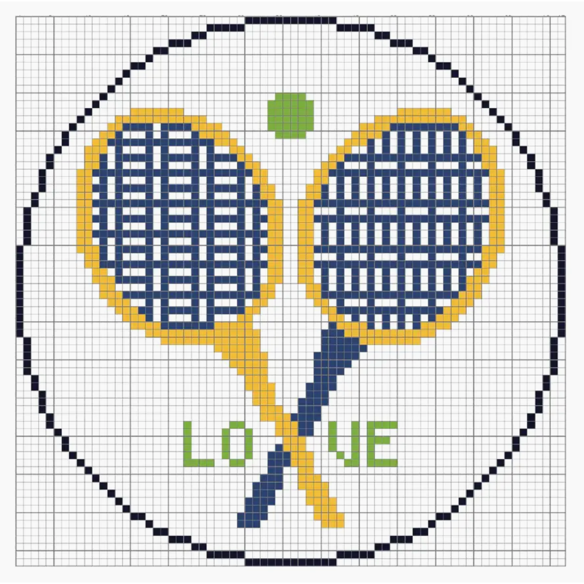 Alice & Blue Needlepoint | Love Tennis