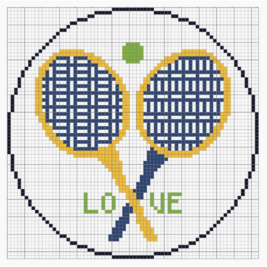 Alice & Blue Needlepoint | Love Tennis