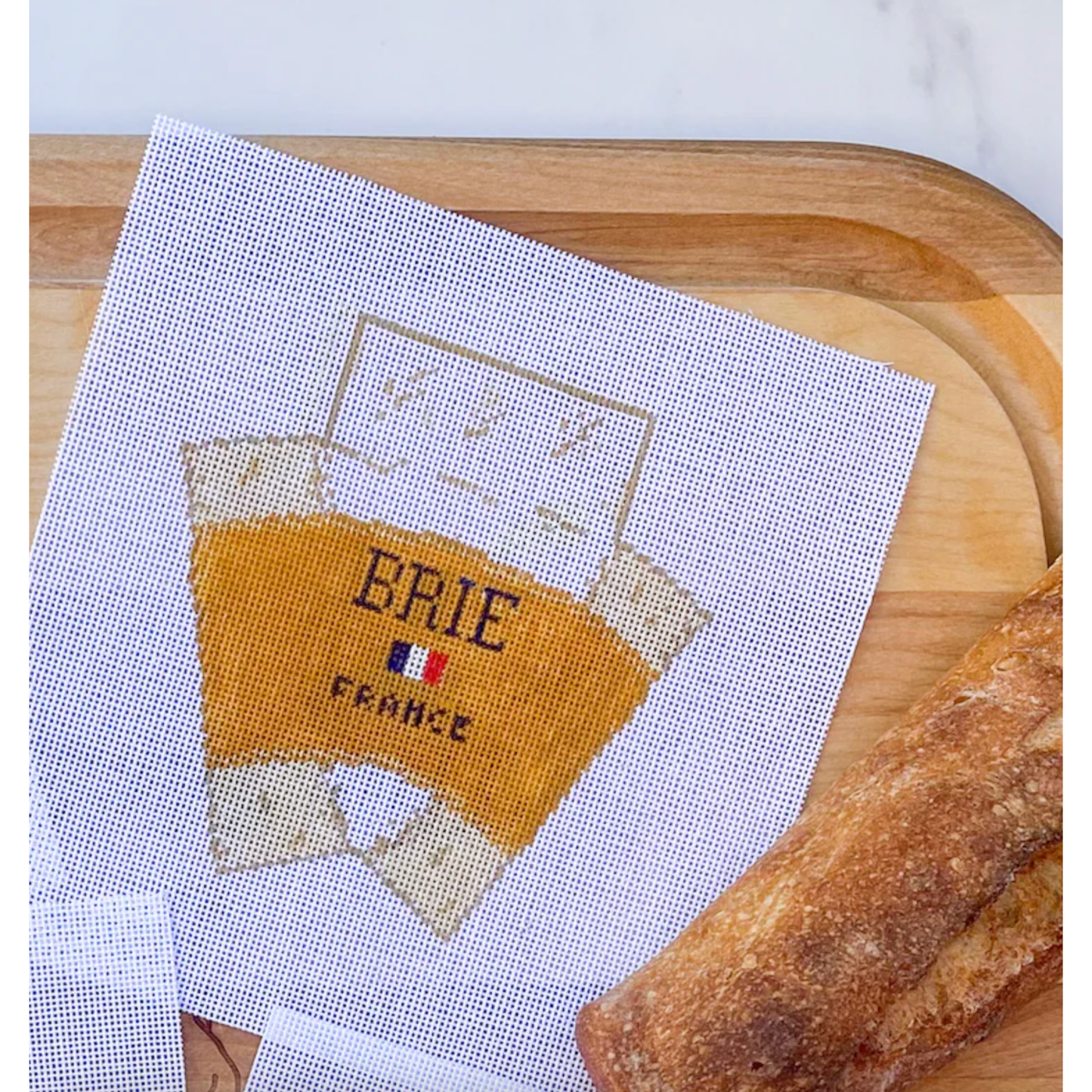 Stitch Style Needlepoint | 3D Wedge of Brie Cheese Needlepoint Canvas