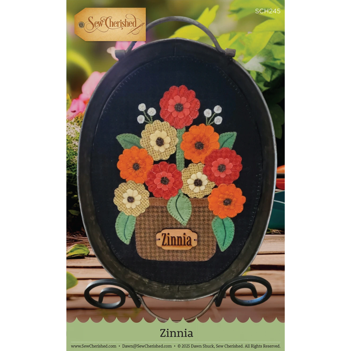Sew Cherished ~ Zinnia Wool Applique Pattern