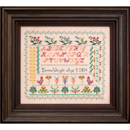 Hands Across The Sea Samplers | Emma Wright 1904 Sampler Pattern Booklet