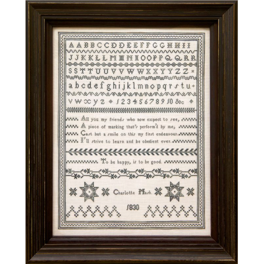 Hands Across The Sea Samplers | Charlotte Mash 1830 Sampler Pattern Booklet