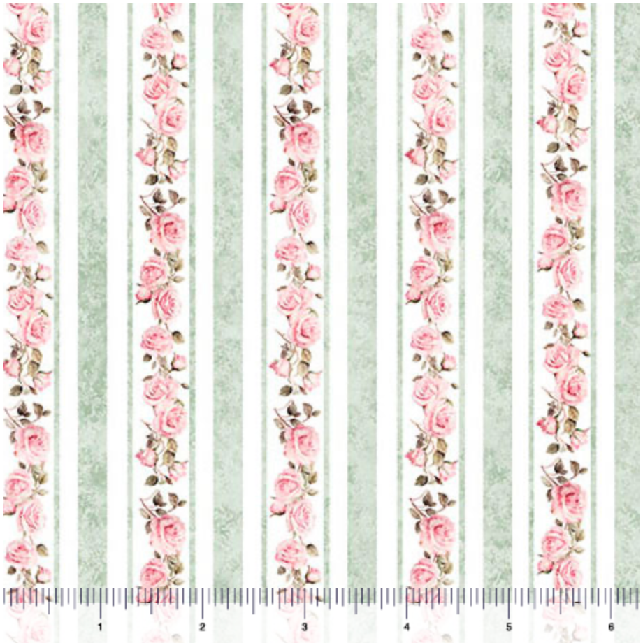 Sew Shabby Chic ~ Rose Border Stripe ~ 31578 H