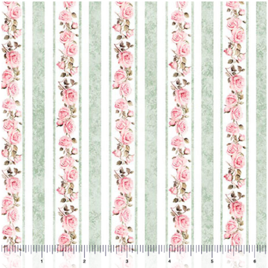 Sew Shabby Chic ~ Rose Border Stripe ~ 31578 H
