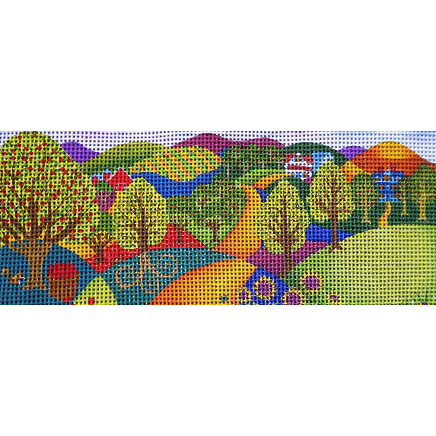 Love You More Needlepoint | Orchard Landscape