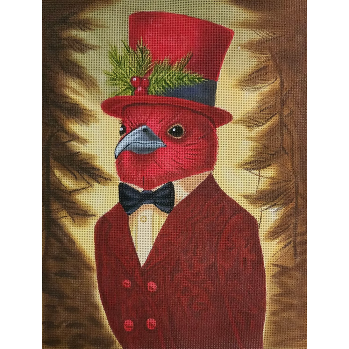 Love You More Needlepoint | Scarlet Tanager