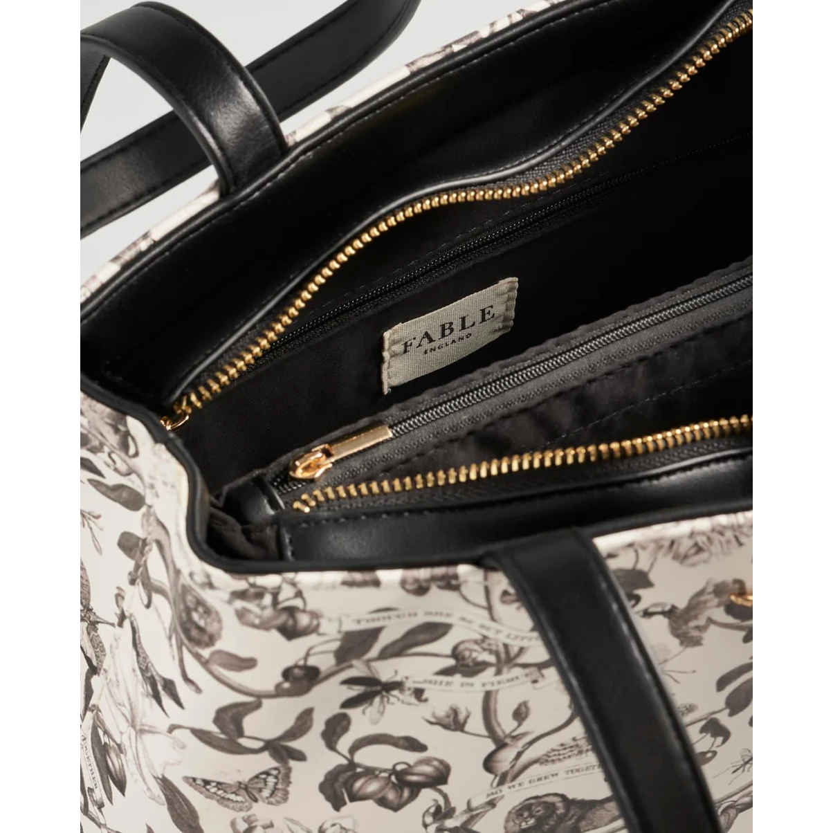 Fable England | Tree Of Life Monochrome Small Tote - Black/White