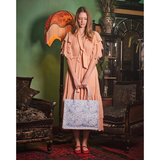 Fable England | Bunny Blues Structured Tote