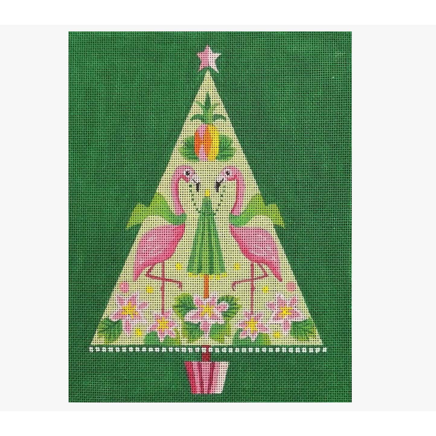 Love You More Needlepoint | Flamingo Tree