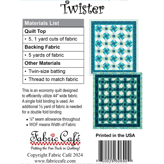 Fabric Cafe ~ Twister Quilt Pattern