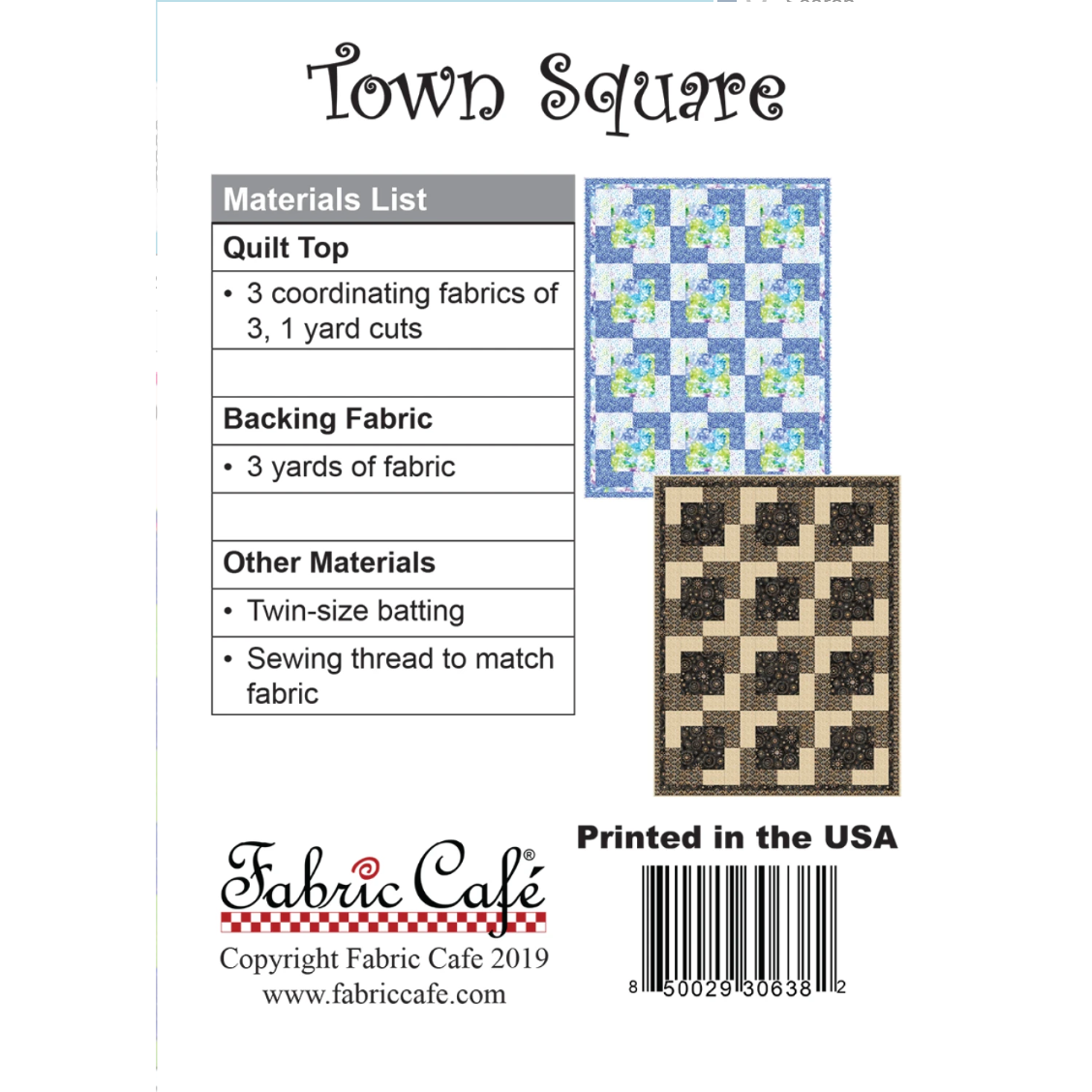 Fabric Cafe ~ Town Square Quilt Pattern