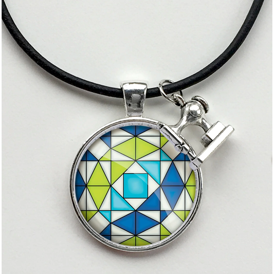 Patchwork Pendants | Circular Storm at Sea Quilt Block Necklace