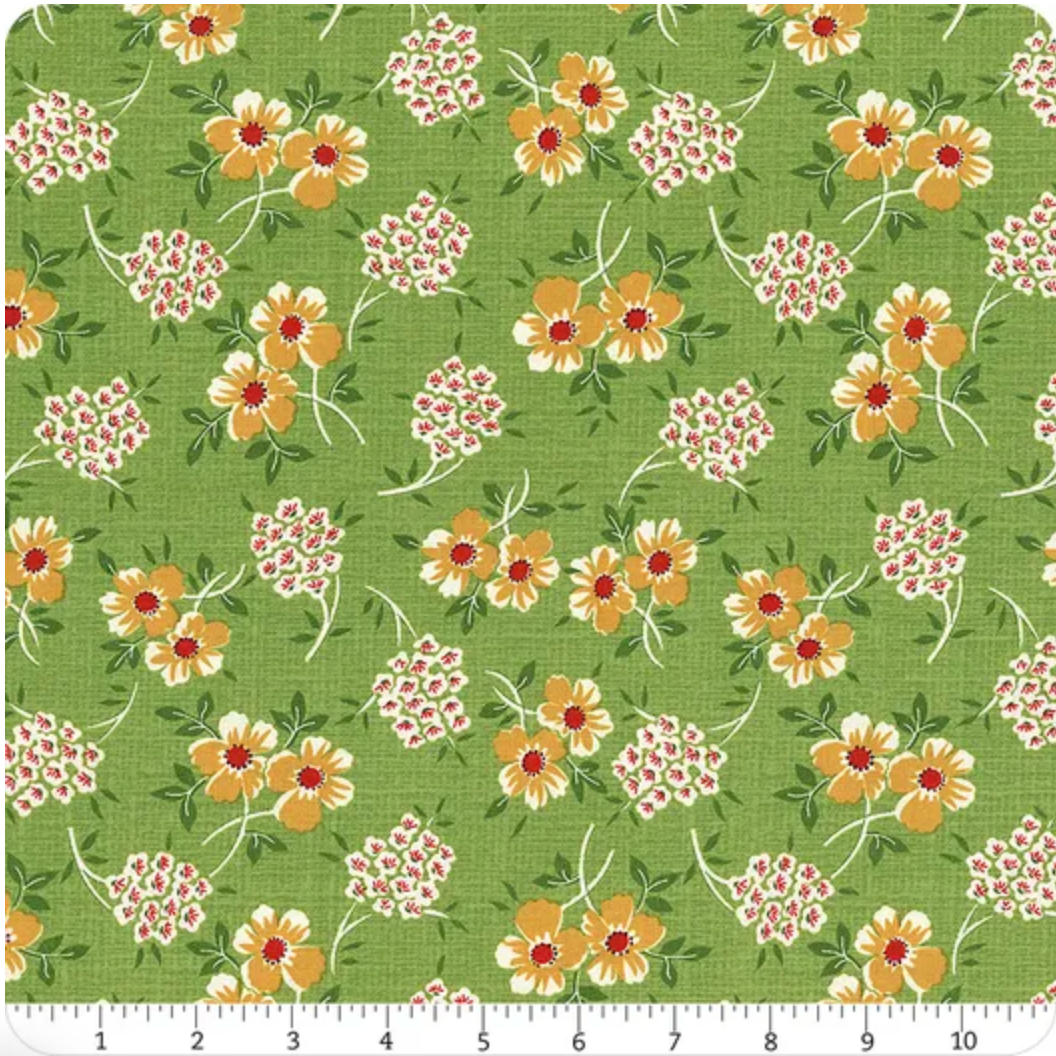 Lori Holt Mercantile ~ Floral C14900-BASIL ~ 4 Yards 30 inches