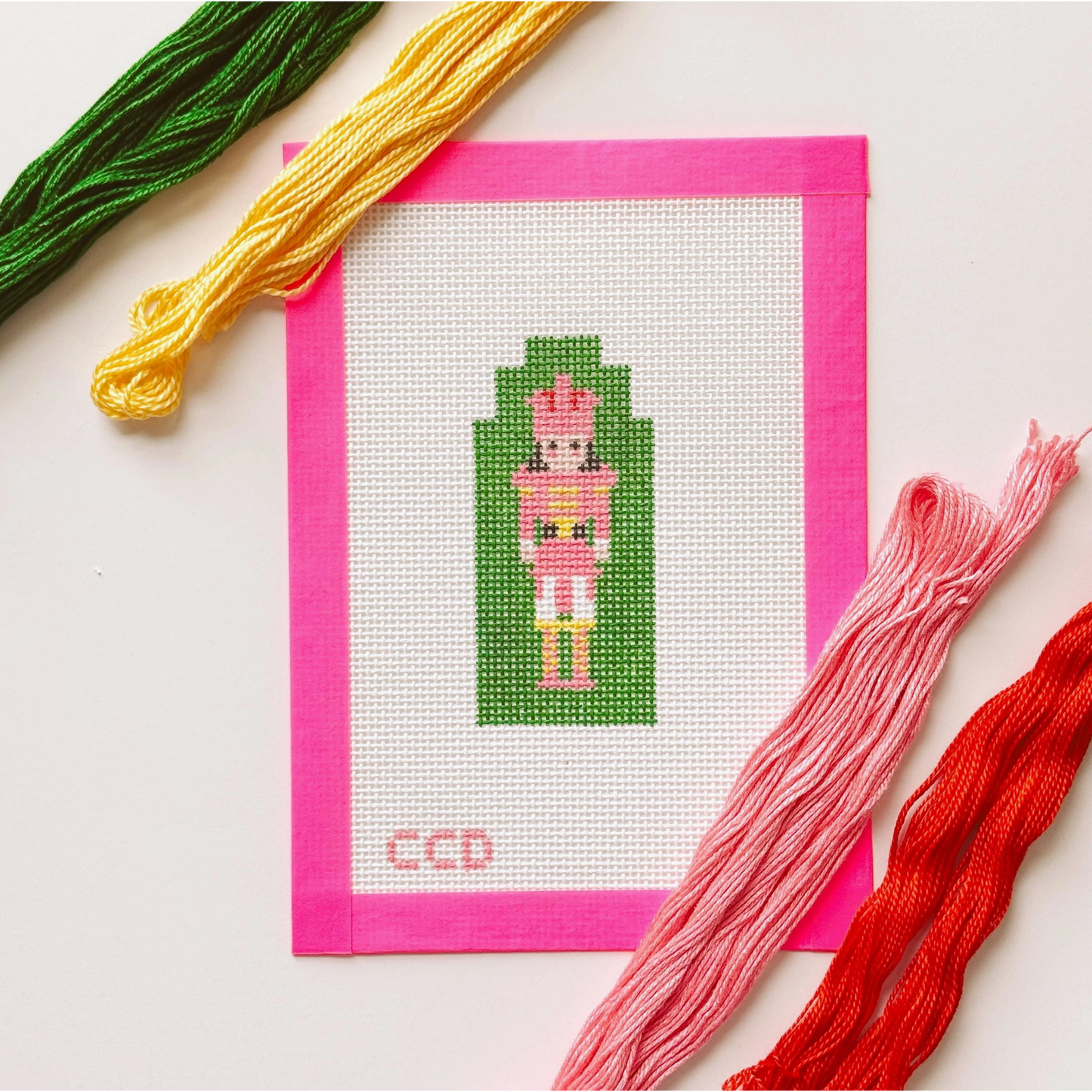 Cotswold Co Designs | Hand Painted Nutcracker 3” Needlepoint Canvas