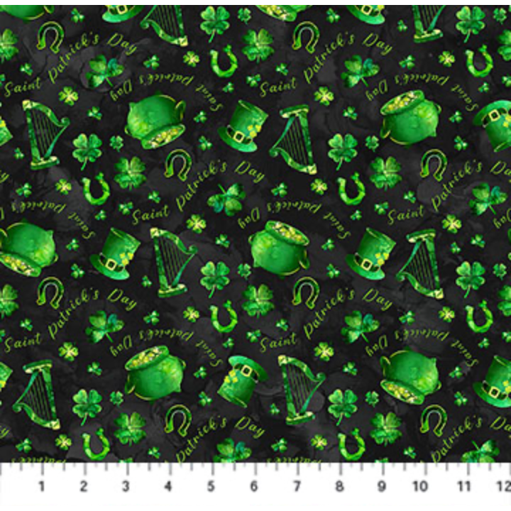 Shenanigans ~ Dk Shamrock Toss ~ DP28638-99 Black