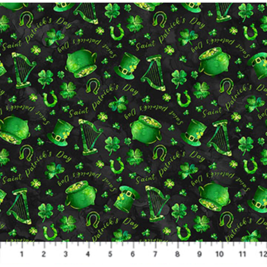 Shenanigans ~ Dk Shamrock Toss ~ DP28638-99 Black