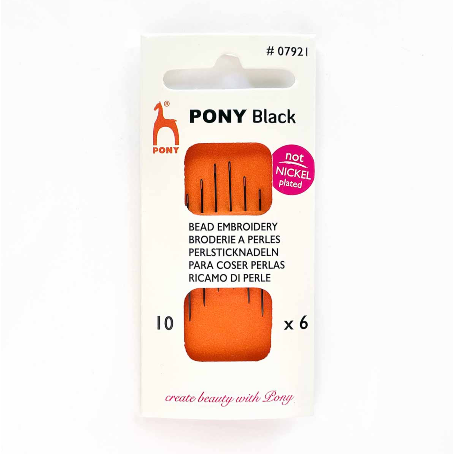 Pony Black Beading Needles 10