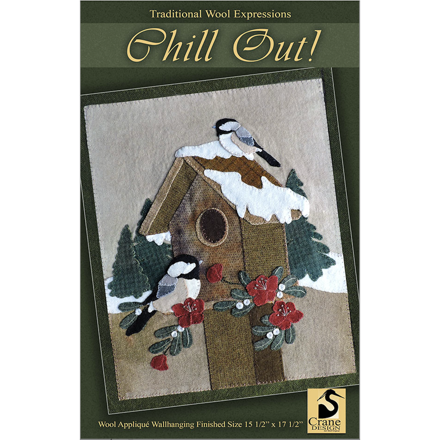 Crane Design ~ Chill Out Wool Applique Pattern