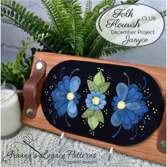 Granny's Legacy Folk Flourish Club | Lucia Wool Applique Kit - December