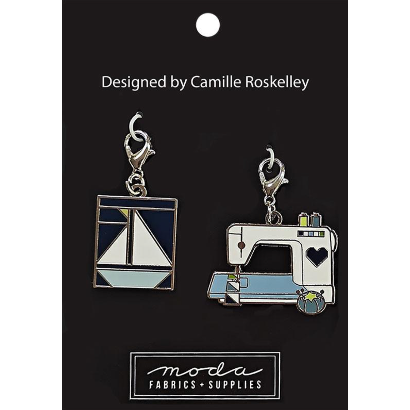 Designs by Camille Roskelley ~ Sailboat & Sewing Machine Charms TB203