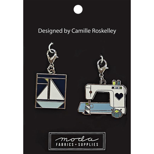 Designs by Camille Roskelley ~ Sailboat & Sewing Machine Charms TB203
