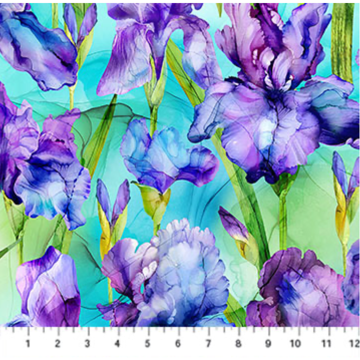 Infatuation ~ Iris Feature ~ DP28613-64 Turquoise Multi