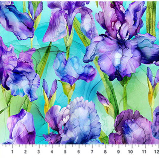 Infatuation ~ Iris Feature ~ DP28613-64 Turquoise Multi