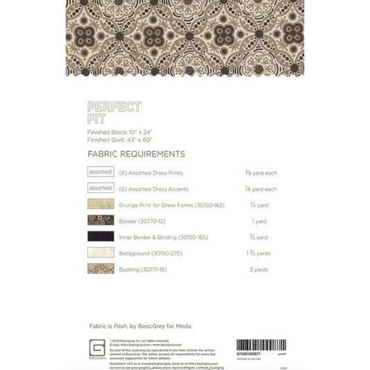 BasicGrey ~ Perfect Fit Quilt Pattern