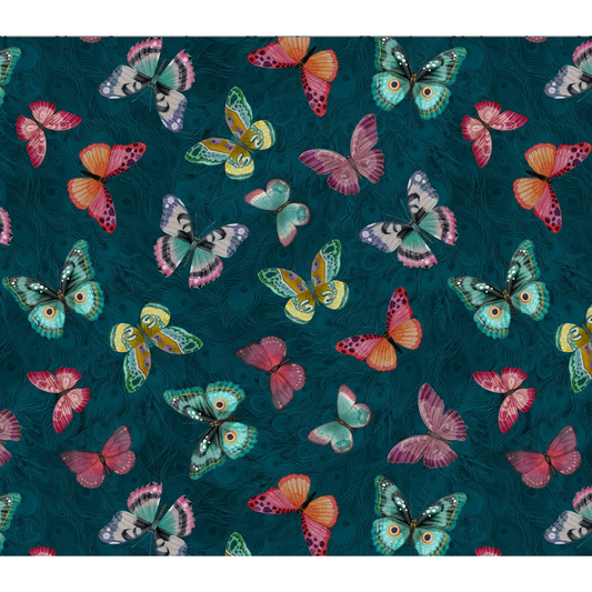 Wild Garden ~ Butterflies ~ W100-007-992 Teal