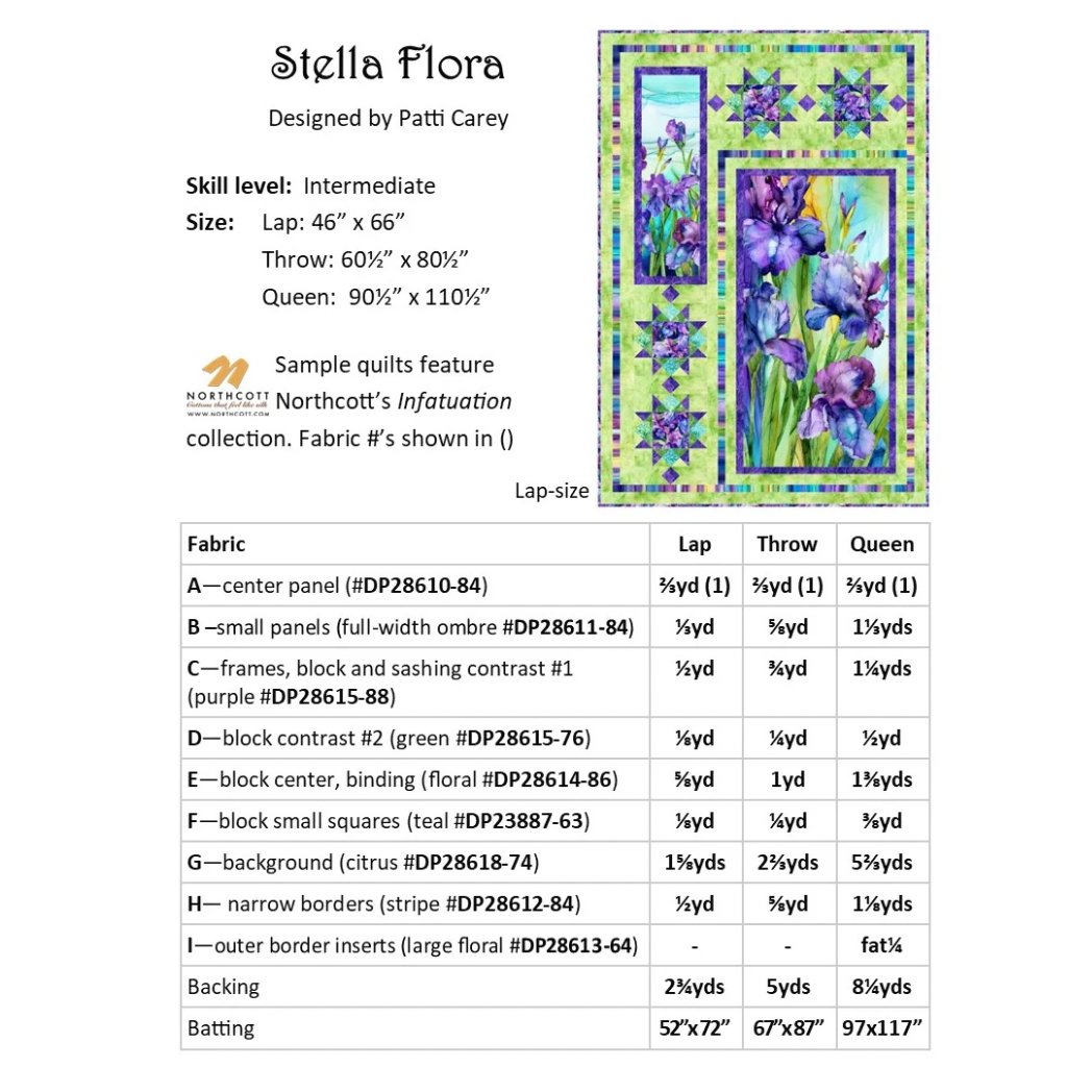 Patti's Patchwork ~ Stella Flora Quilt Pattern and/or Kit