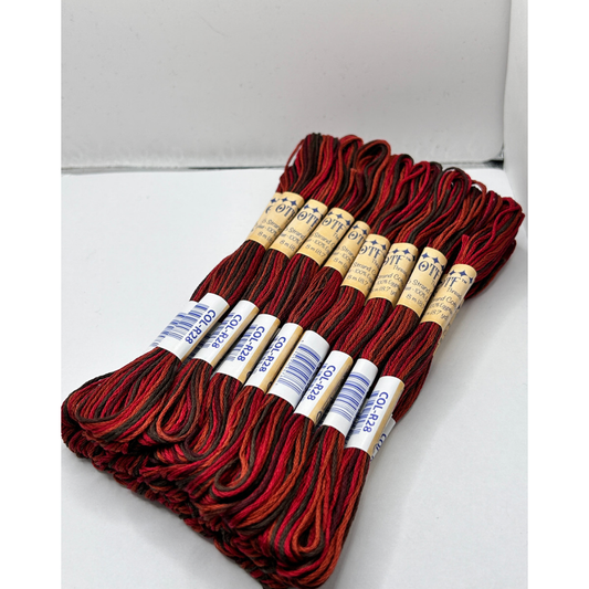 Old Tattered Flag 6 Strand ~ R28 Bold Red