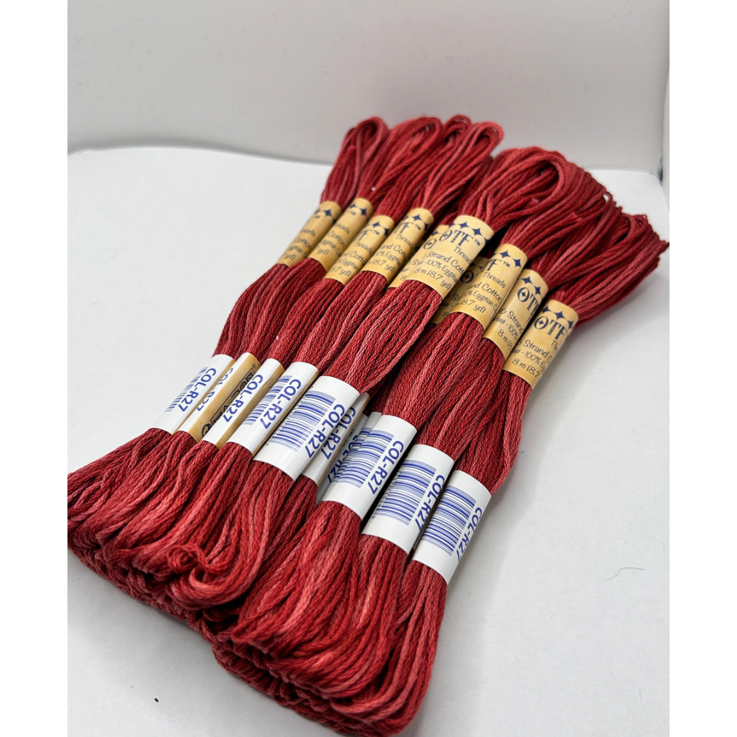 Old Tattered Flag 6 Strand ~ R27 Red Hot