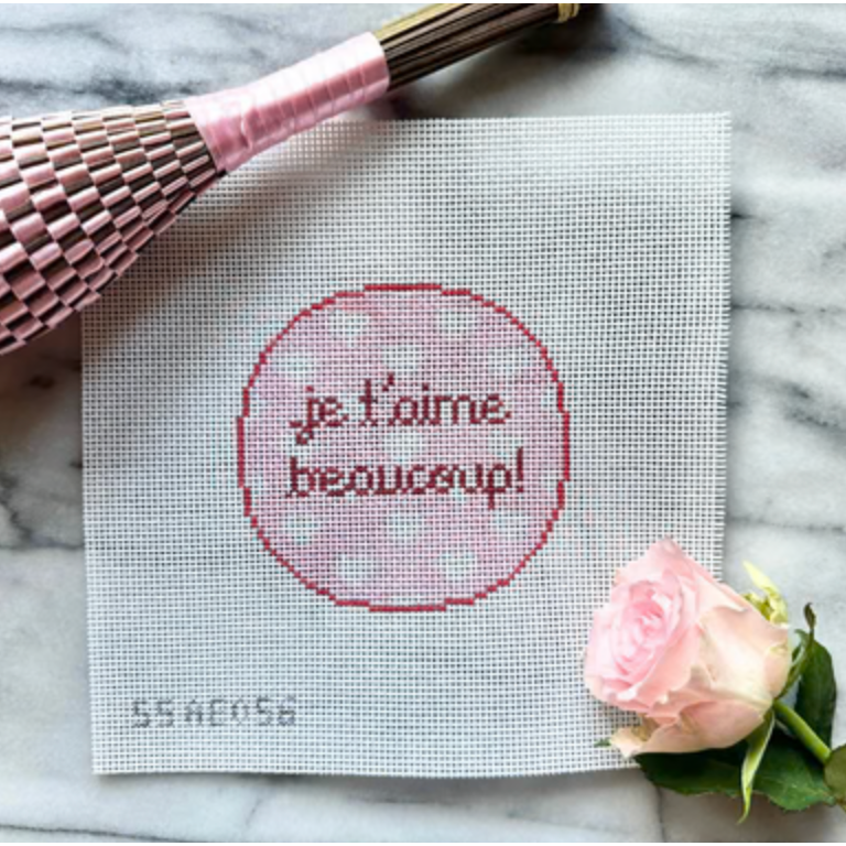 Stitch Style Needlepoint | Je t'aime Beaucoup Needlepoint Canvas
